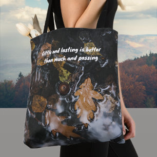 Herbstblätter und Eichen in geheimnisvollen Gewäss Tasche