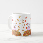Herbstblätter und elegante Katze Personalisierter  Kaffeetasse (Vorderseite Links)
