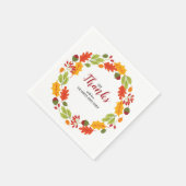 Herbstblätter und Erntedank-Abendessen Serviette (Ecke)