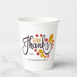 Herbstblätter und Erntedank Pappbecher