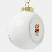 Herbstblätter und Faultier bitte Keramik Kugel-Ornament (Links)