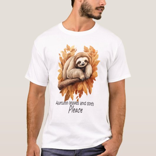 Herbstblätter und Faultiere bitte T-Shirt (Vorderseite)