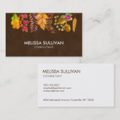 Herbstblätter und Folienstreifen Visitenkarte (Vorne/Hinten)