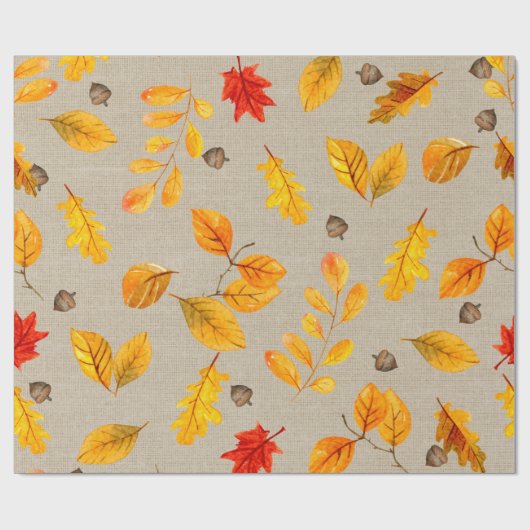 Herbstblätter und -horn geschenkpapier (Flach)