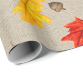 Herbstblätter und -horn geschenkpapier (Rolleneckpunkt)