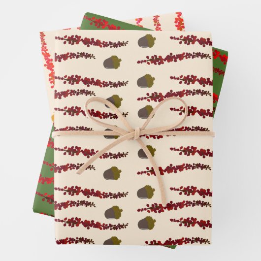 Herbstblätter und -horn geschenkpapier set (Beispiel)