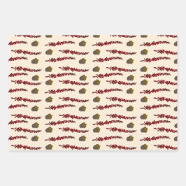 Herbstblätter und -horn geschenkpapier set