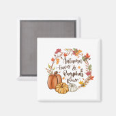 Herbstblätter und Kürbis bitte Magnet (Vorderseite/Rückseite)