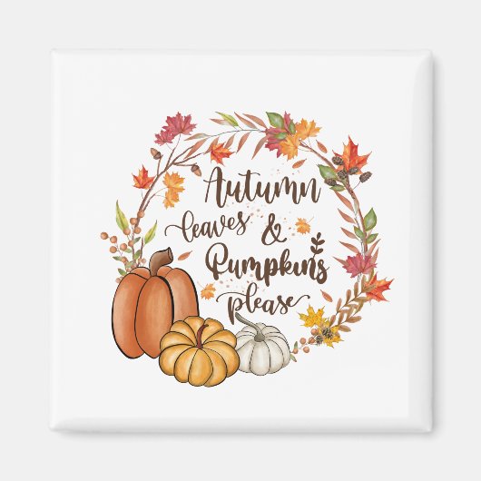 Herbstblätter und Kürbis bitte Magnet (Vorne)