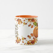 Herbstblätter und Kürbis, bitte monogramm Kürbis Tasse (Zentrum)
