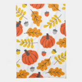 Herbstblätter und Kürbis Handtuch (Vertikal)