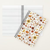 Herbstblätter und Kürbis im weißen Erntedank Notizblock (Innen)