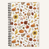 Herbstblätter und Kürbis im weißen Erntedank Notizblock (Vorderseite)