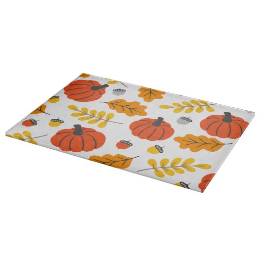 Herbstblätter und Kürbis Schneidebrett (Ecke)
