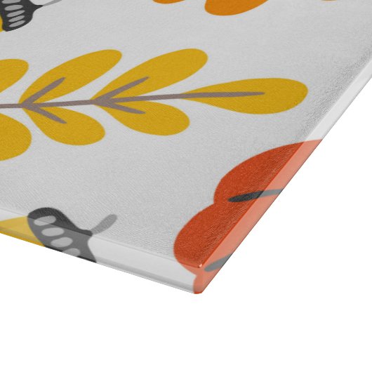 Herbstblätter und Kürbis Schneidebrett (Ecke)