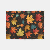 Herbstblätter und Kürbismuster Fleecedecke (Vorderseite (Horizontal))