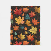 Herbstblätter und Kürbismuster Fleecedecke (Vorderseite)