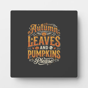 Herbstblätter und Kürbisse bitte Halloween-Design Fotoplatte