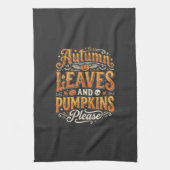 Herbstblätter und Kürbisse bitte Halloween-Design Geschirrtuch (Vertikal)