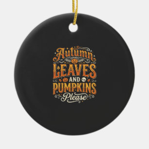 Herbstblätter und Kürbisse bitte Halloween-Design Keramik Ornament