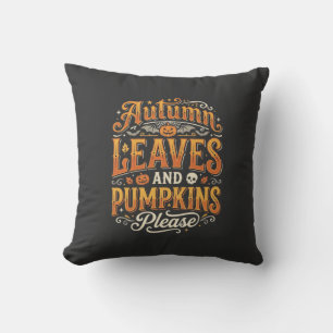 Herbstblätter und Kürbisse bitte Halloween-Design Kissen