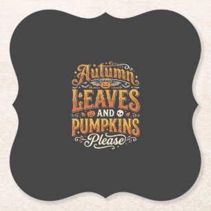 Herbstblätter und Kürbisse Bitte Halloween-Design Untersetzer