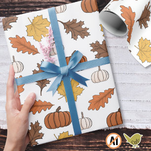 Herbstblätter und Kürbisse – Erntezeit im Herbst Geschenkpapier