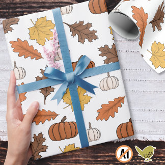Herbstblätter und Kürbisse – Erntezeit im Herbst Geschenkpapier