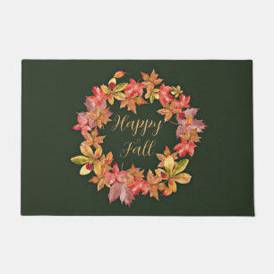 Herbstblätter und Marienkäfer mit anpassbarem Text Fußmatte