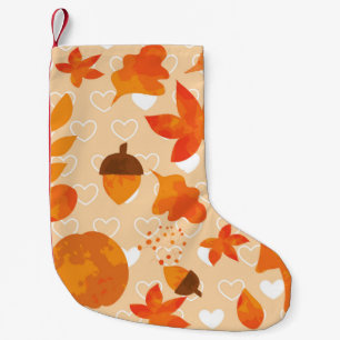 Herbstblätter und Nüsse. Schöne Natur handgezeichn Kleiner Weihnachtsstrumpf