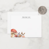 Herbstblätter und Pilze Danke Mitteilungskarte (Vorderseite/Rückseite Beispiel)