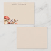 Herbstblätter und Pilze Personalisiert Mitteilungskarte (Vorne/Hinten)