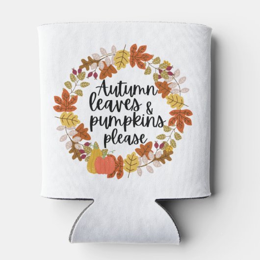 Herbstblätter und Pumpkin Bitte Dosenkühler (Rückseite)