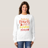 Herbstblätter und Pumpkin Bitte fallen Sweatshirt (Vorne ganz)