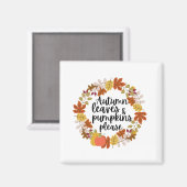Herbstblätter und Pumpkin Bitte Magnet (Vorderseite/Rückseite)