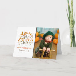 Herbstblätter und Pumpkins Bitte Ferienkarte Karte