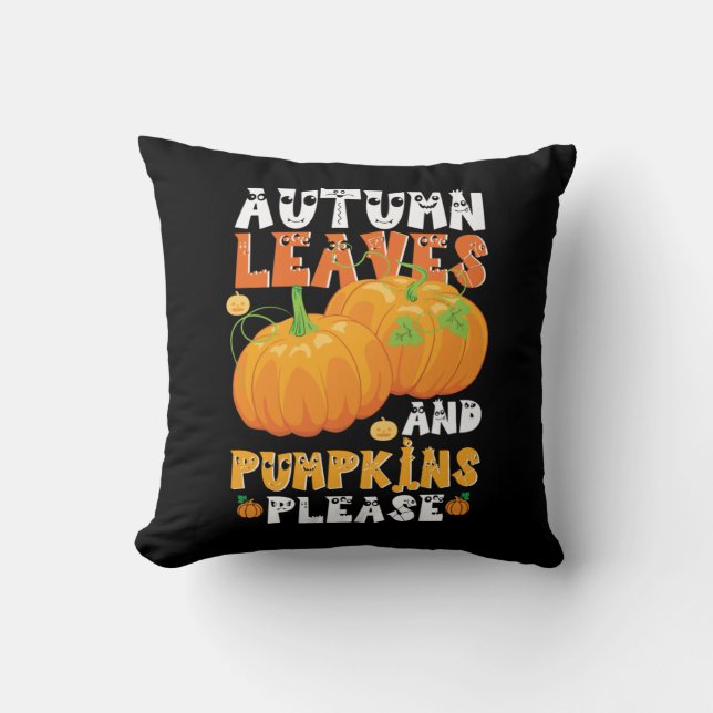 Herbstblätter und Pumpkins Bitte Geburtstag Kissen (Vorderseite)