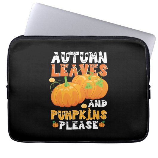 Herbstblätter und Pumpkins Bitte Geburtstag Laptopschutzhülle (Vorderseite)