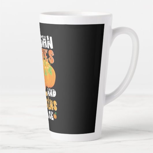 Herbstblätter und Pumpkins Bitte Geburtstag Milchtasse (Rechts)