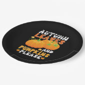 Herbstblätter und Pumpkins Bitte Geburtstag Pappteller (Schrägansicht)
