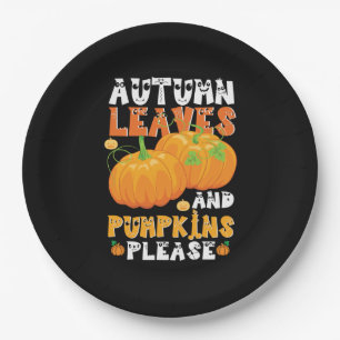Herbstblätter und Pumpkins Bitte Geburtstag Pappteller