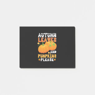 Herbstblätter und Pumpkins Bitte Geburtstag Post-it Klebezettel