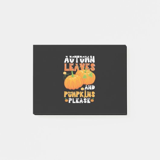 Herbstblätter und Pumpkins Bitte Geburtstag Post-it Klebezettel (Vorderseite)
