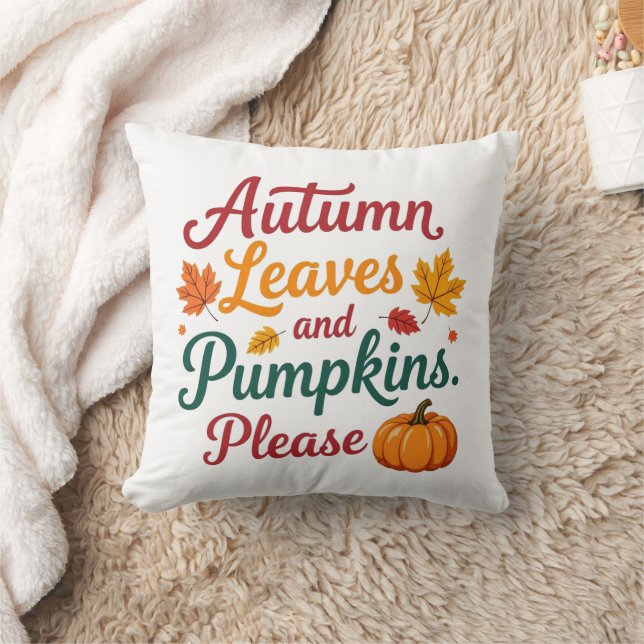 Herbstblätter und Pumpkins bitte Kissen (Decke)