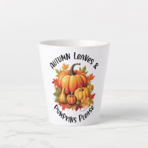 Herbstblätter und Pumpkins Bitte Milchtasse