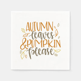 Herbstblätter und Pumpkins Bitte Napkin Serviette