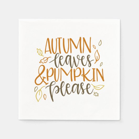 Herbstblätter und Pumpkins Bitte Napkin Serviette (Vorderseite)