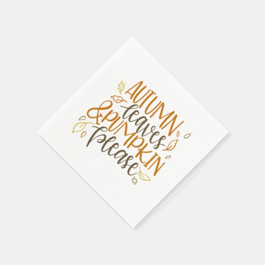Herbstblätter und Pumpkins Bitte Napkin Serviette (Ecke)