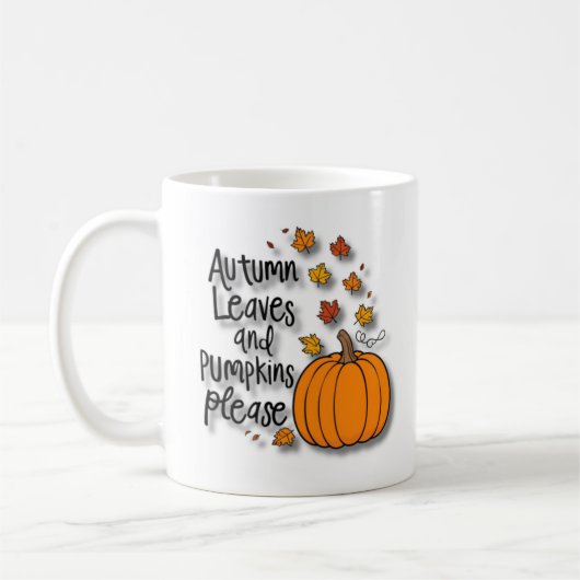 Herbstblätter und Pumpkins Bitte sonnigen Fall Kaffeetasse (Links)
