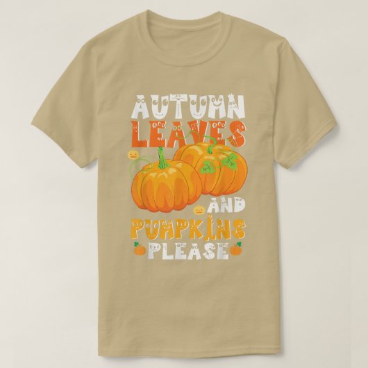 Herbstblätter und Pumpkins Bitte sonniges Hallowee T-Shirt (Design vorne)